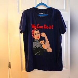 NWOT Torrid Graphic T-shirt | Size 2 | Rosie the Riveter | Navy blue